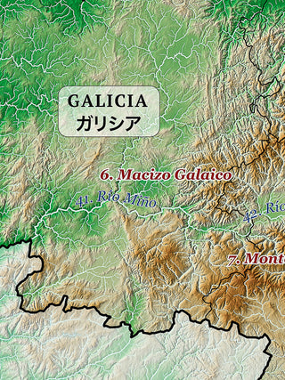 Harta topografică a Spaniei | Print format mare B0 (1000 x 1414 mm)