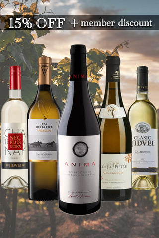 15%OFF | Să ne bucurăm de versatilitatea soiului Chardonnay | set de 5 sticle