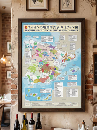 スペイン ワイン産地(GI)マップ 全149産地 | B0大判プリント縦（1030×1456mm）