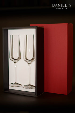 エクシミウス スパークリングワイングラス 2脚セット [ワインライフ最高の贅沢、無印ハンドメイドグラス] / Eximius Sparkling Wine Glass x 2 set